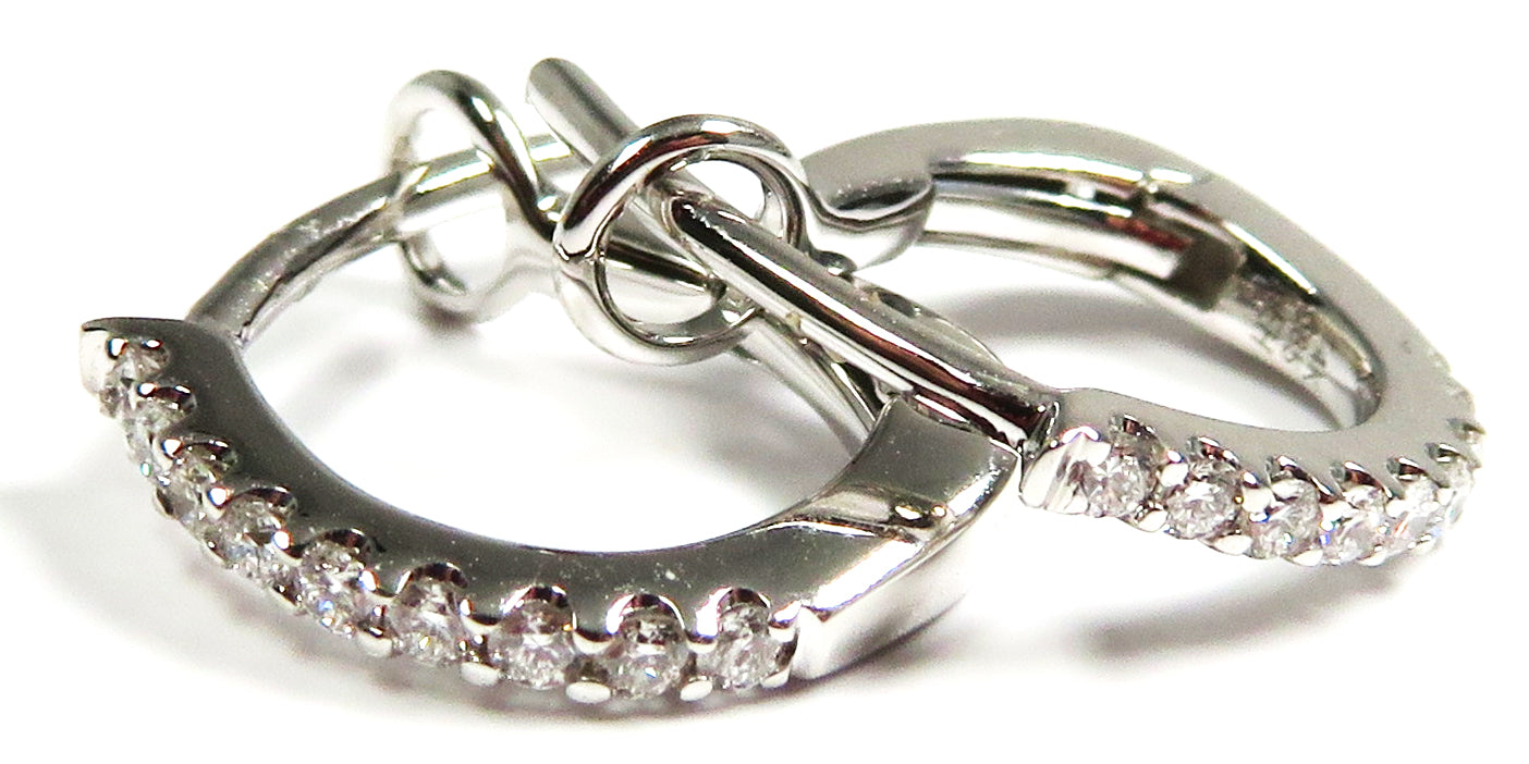 14kt White Gold Diamond Huggie Earrings