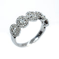 Platinum Five Oval Diamond with Halo Ring