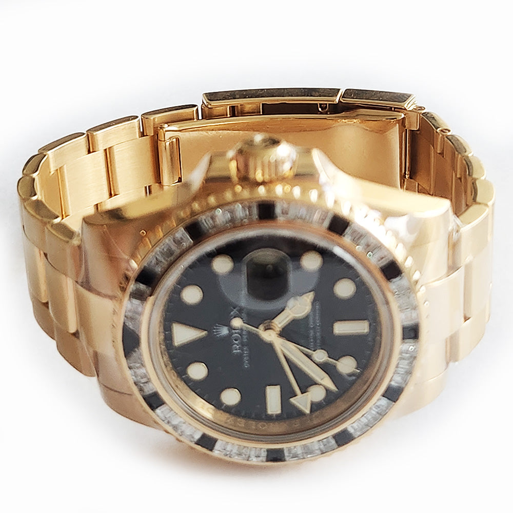 GMT-Master II Diamond and Black Sapphire Bezel Yellow Gold 116748SANR