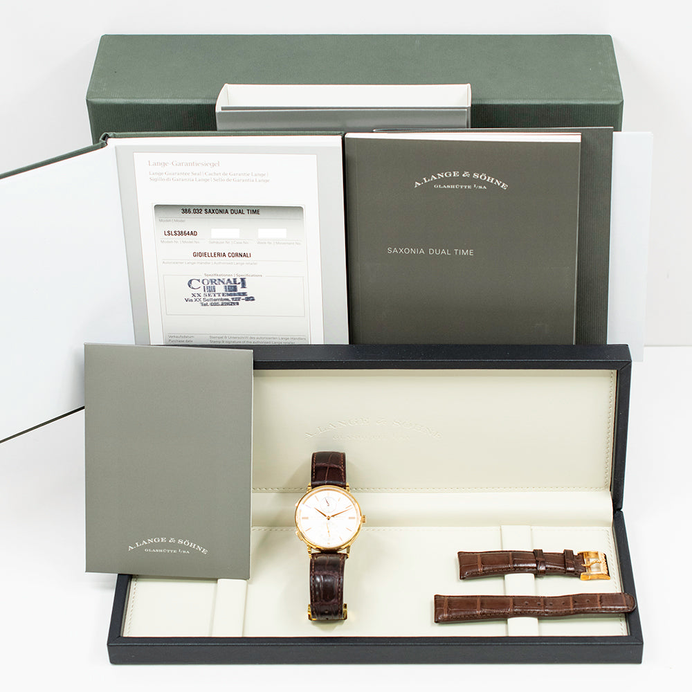 Saxonia Dual Time 38mm Rose Gold 386.032