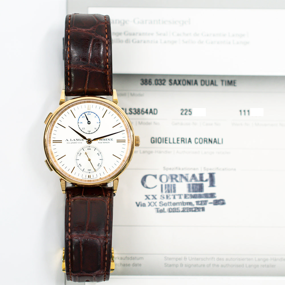 Saxonia Dual Time 38mm Rose Gold 386.032