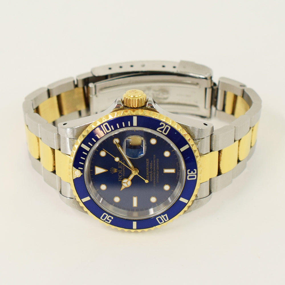 Submariner Date 40mm Blue Bezel Steel and Yellow Gold 16613