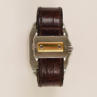 Santos 100 51mm x 38 mm Steel and Yellow Gold W20072X7