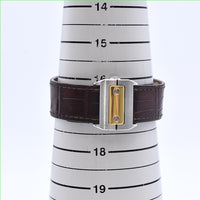 Santos 100 51mm x 38 mm Steel and Yellow Gold W20072X7