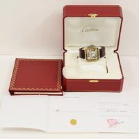 Santos 100 51mm x 38 mm Steel and Yellow Gold W20072X7