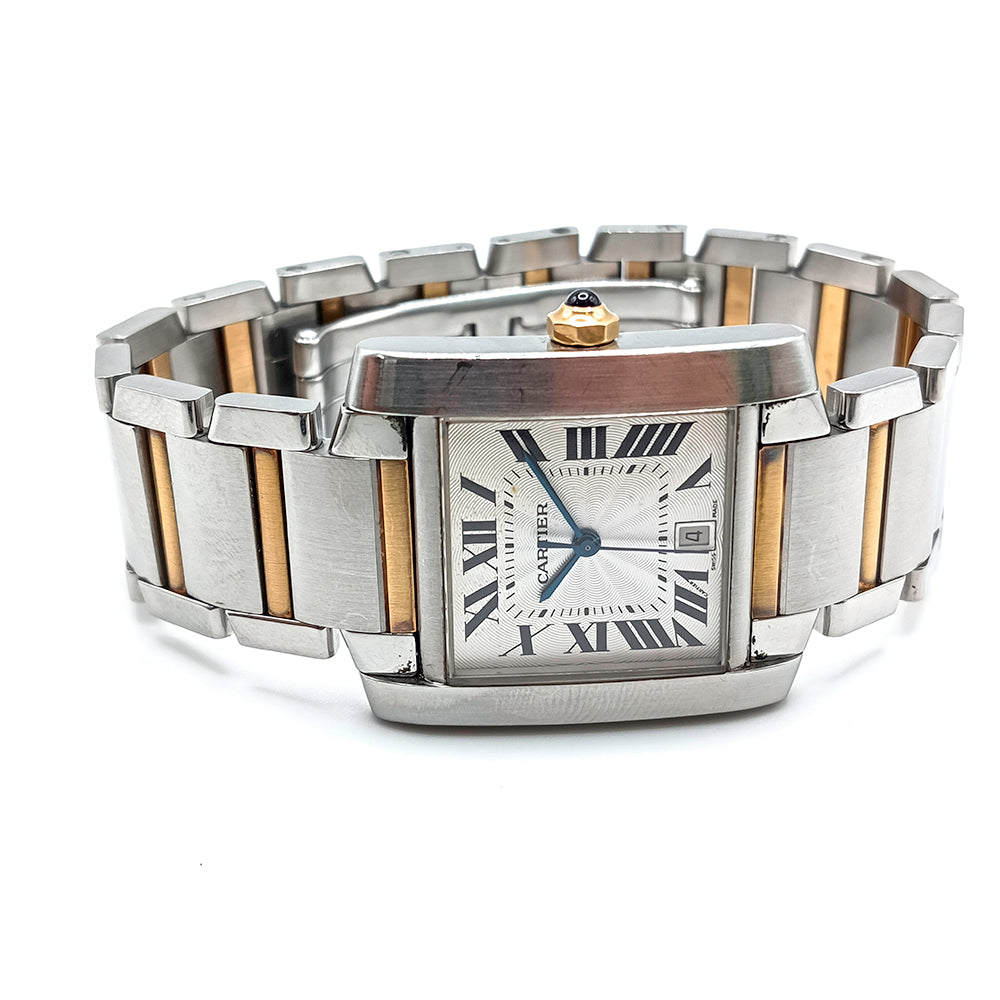 Tank Française Large - Steel and Yellow Gold 28mm x 36mm W51005Q4