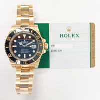 Submariner Date 40mm Black Ceramic Bezel Yellow Gold 116618LN