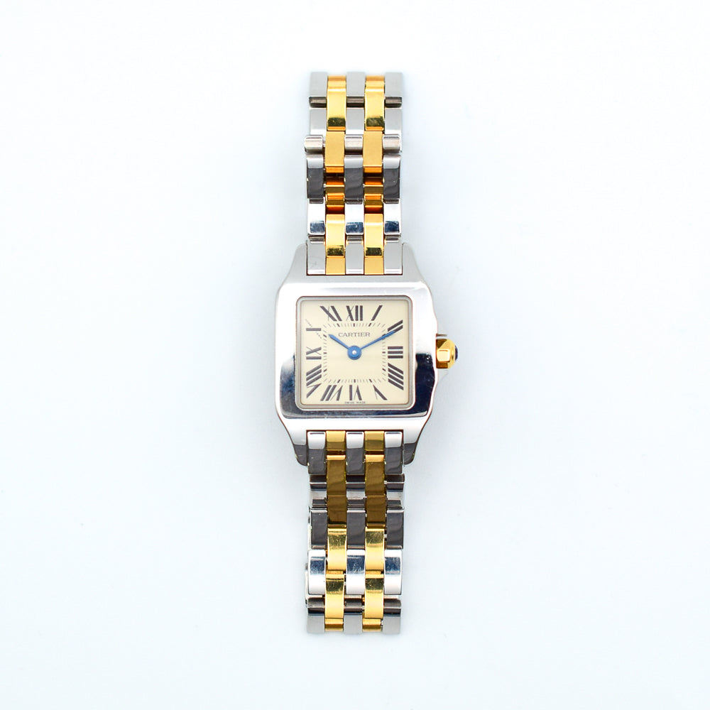 Santos Demoiselle Quartz - Steel and Yellow Gold  - 20mm x 20mm W25066Z6