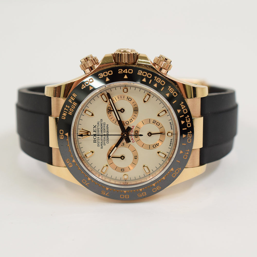 Daytona Rose Gold with Rubber Strap 116515