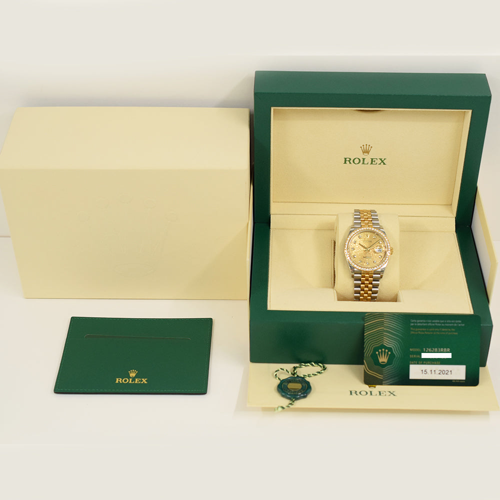 Datejust 36mm Diamond Bezel Steel and Yellow Gold 126283RBR