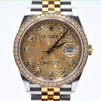 Datejust 36mm Diamond Bezel Steel and Yellow Gold 126283RBR