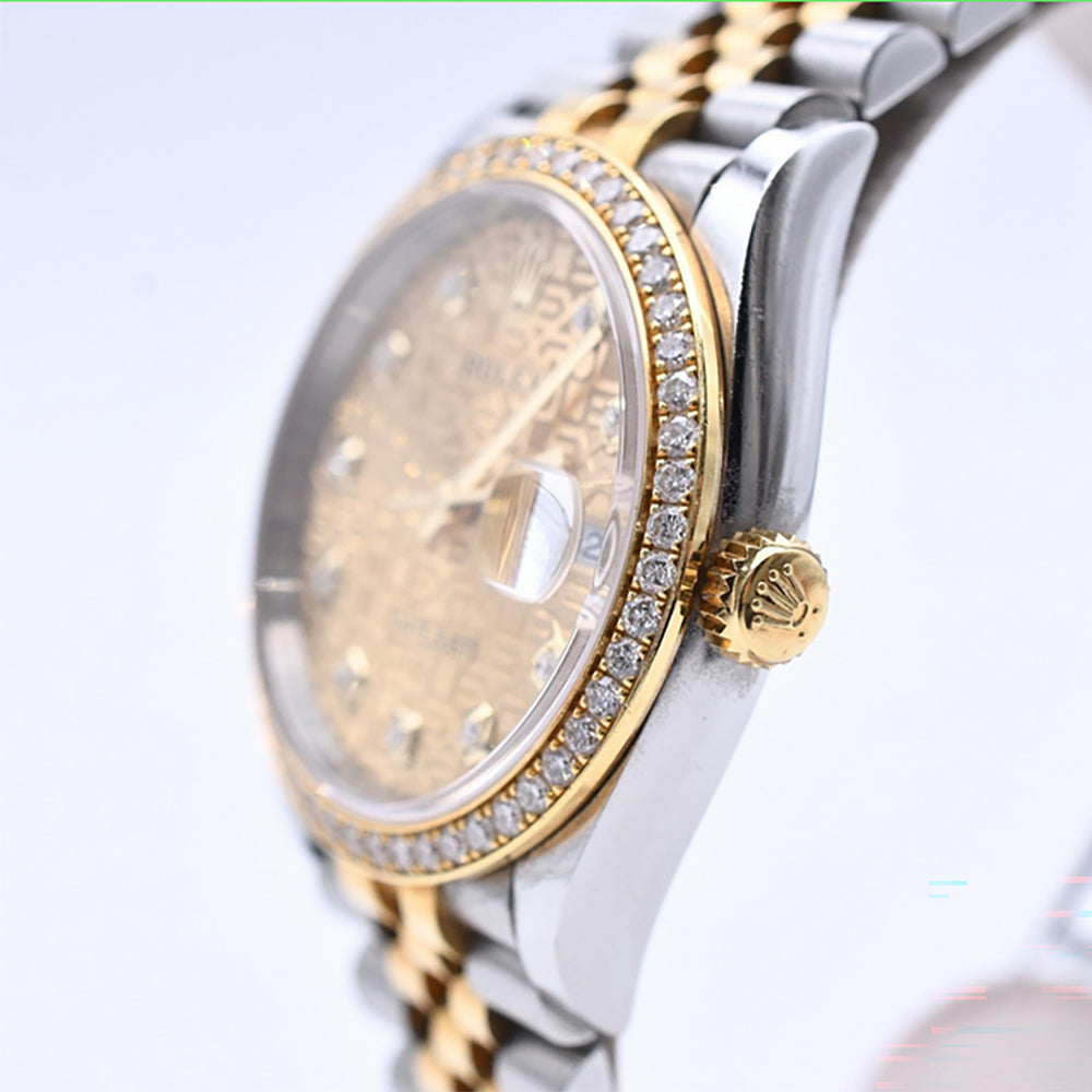 Datejust 36mm Diamond Bezel Steel and Yellow Gold 126283RBR