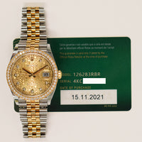 Datejust 36mm Diamond Bezel Steel and Yellow Gold 126283RBR