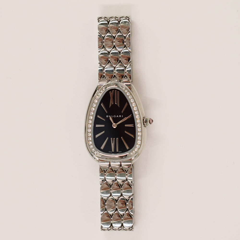 Serpenti Seduttori 33mm Stainless Steel Diamond Bezel Quartz 103950