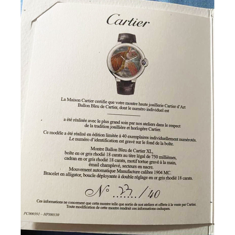 Ballon Bleu de Cartier XL "Sea Turtle" 46mm White Gold - Limited Edition of 40pcs HPI00330