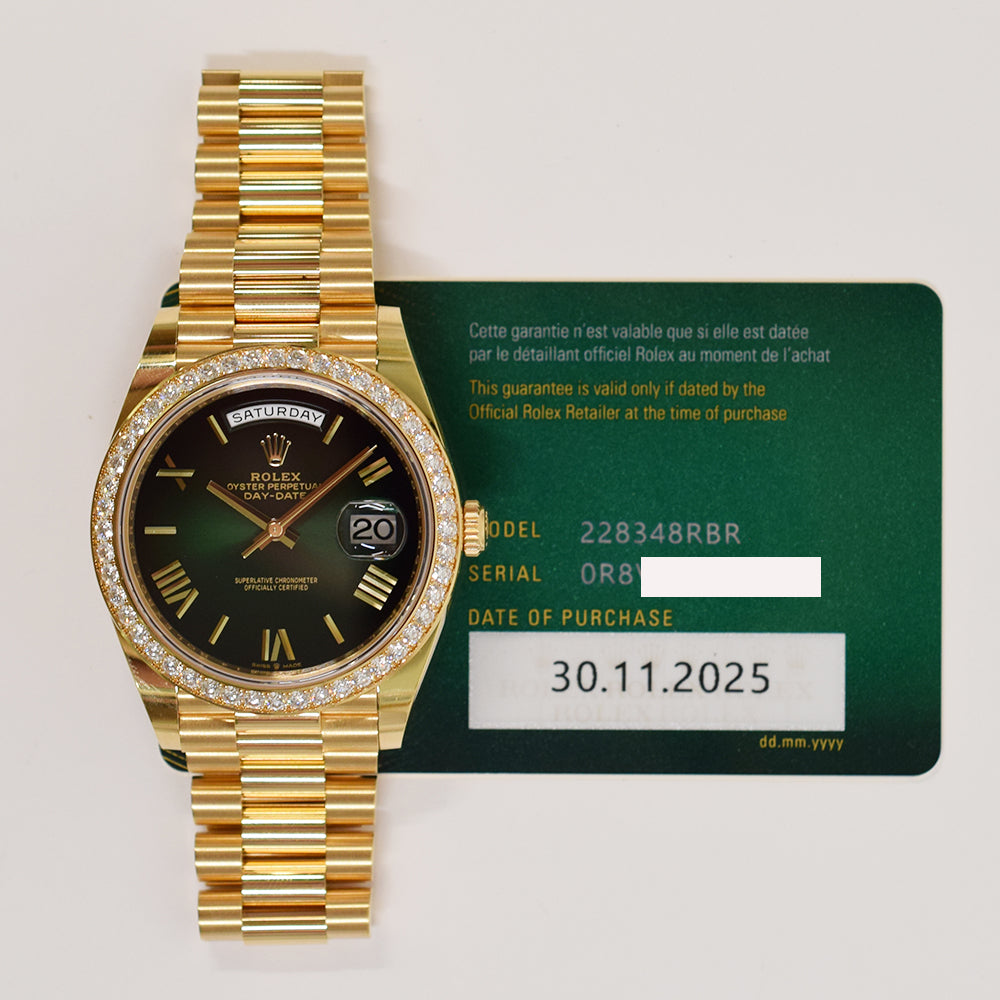 Day-Date President 40mm Diamond Bezel Yellow Gold 228348RBR