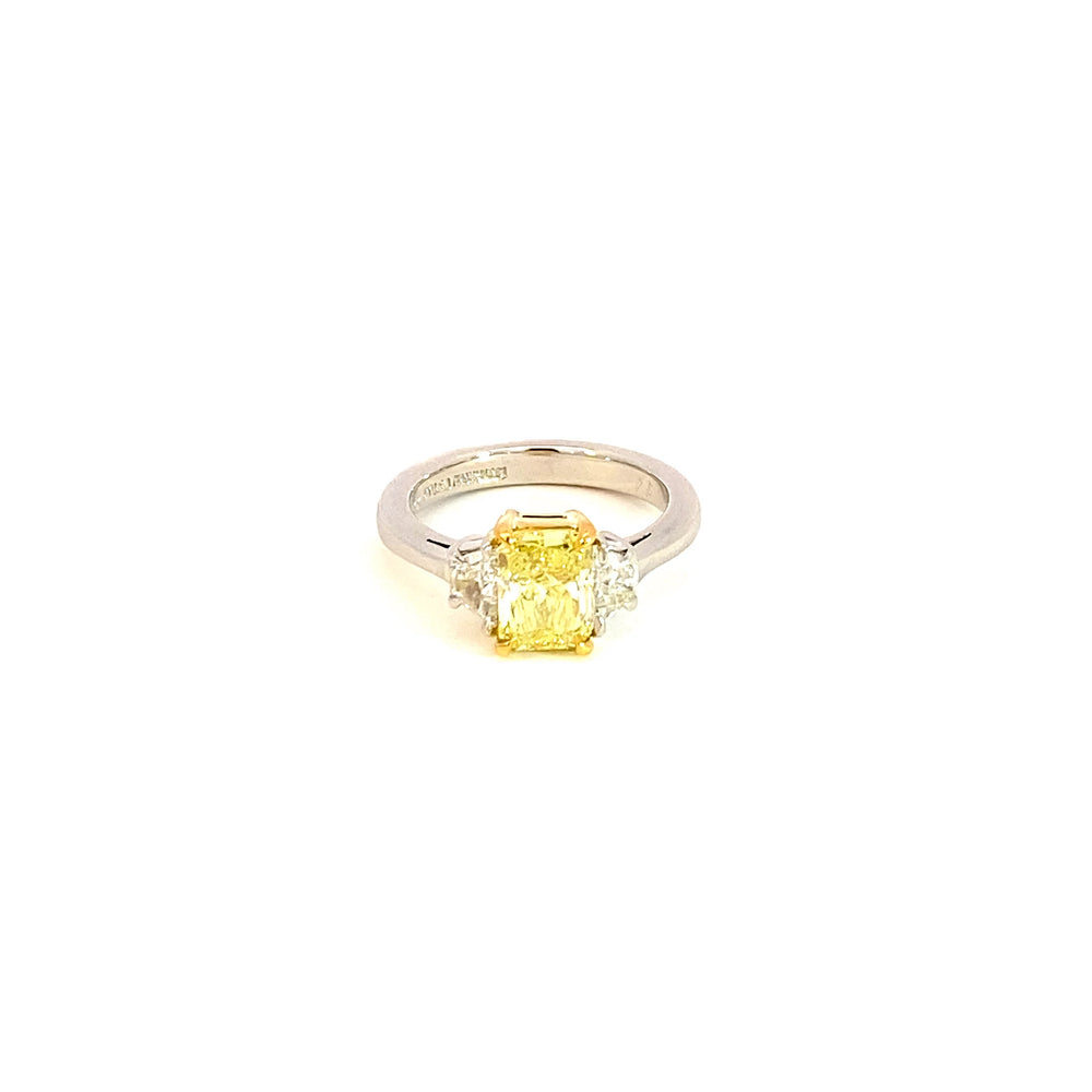 Plat & 22kt yg ring 1.43ct Fan