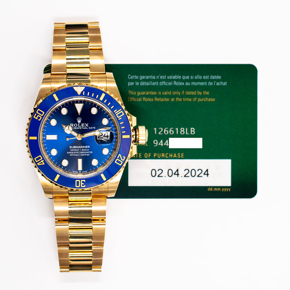 Submariner Date 41mm Blue Bezel Yellow Gold 126618LB