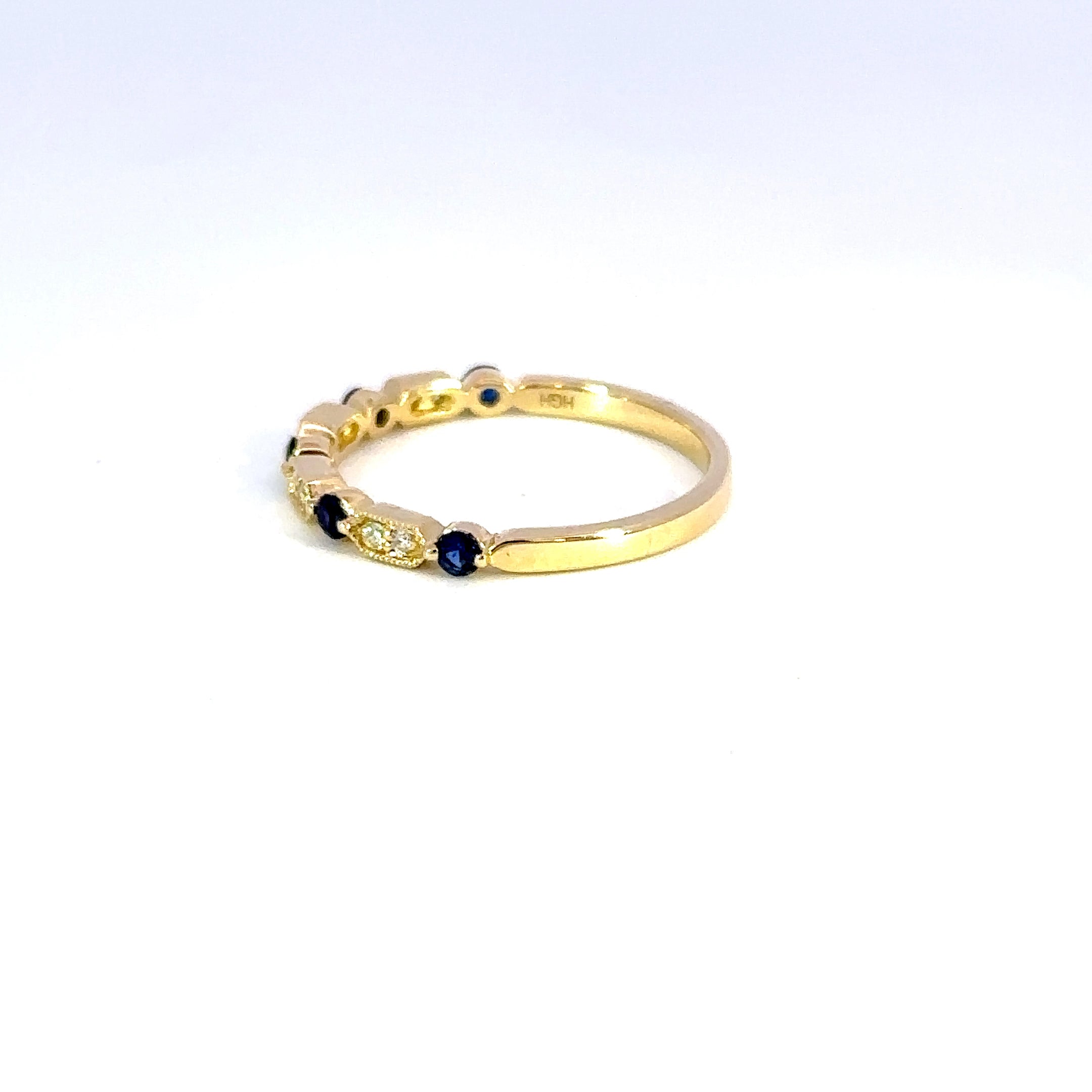 14kt yg Sapphire & Diamond Ban
