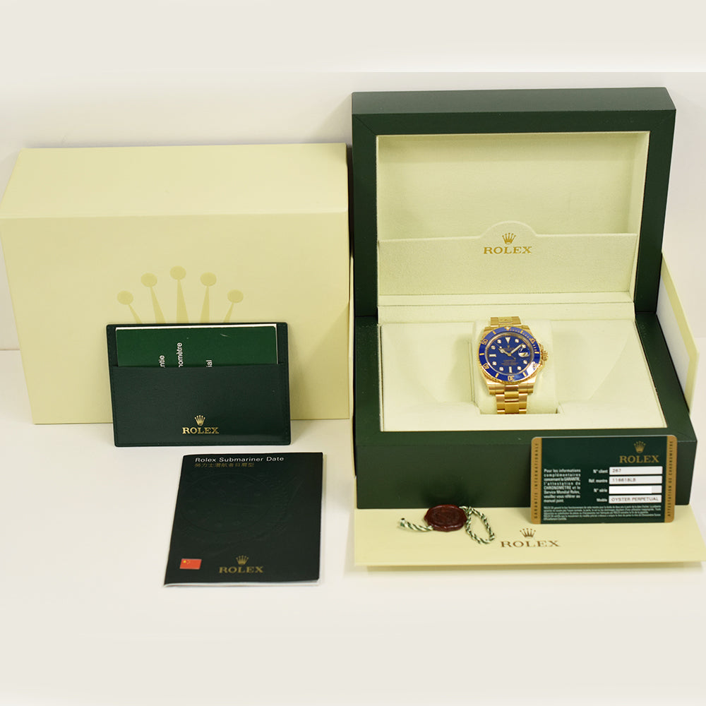 Submariner Date 40mm Black Bezel Yellow Gold 116618GLB