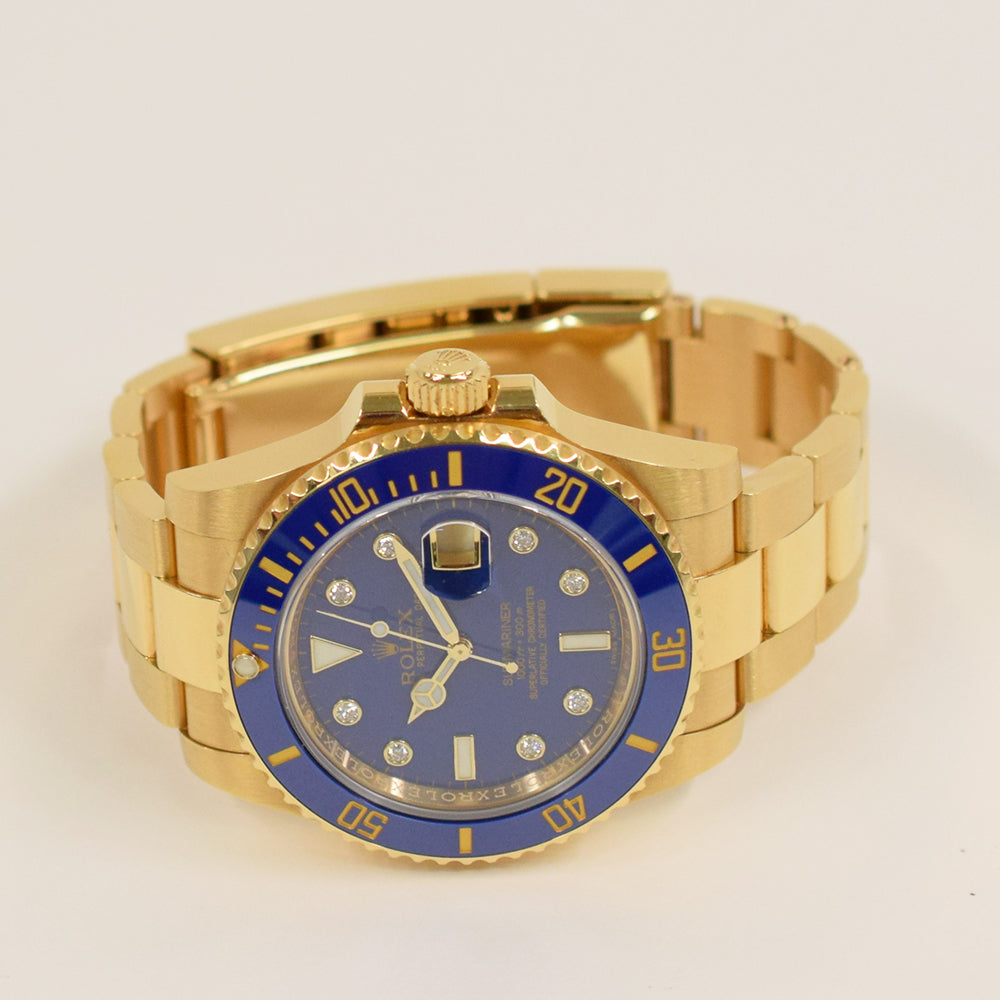 Submariner Date 40mm Black Bezel Yellow Gold 116618GLB