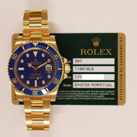 Submariner Date 40mm Black Bezel Yellow Gold 116618GLB