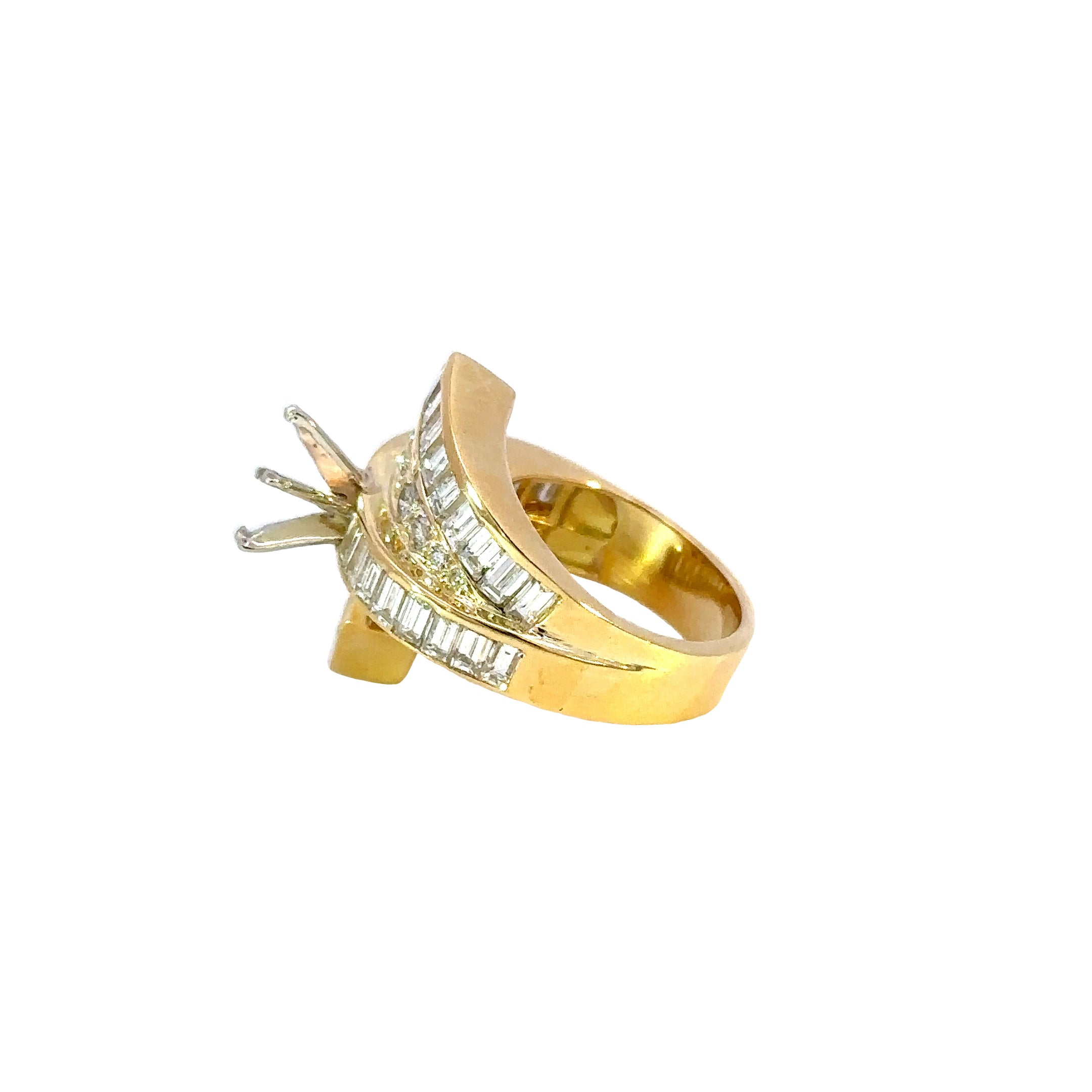 18kt yg engagement ring mounti
