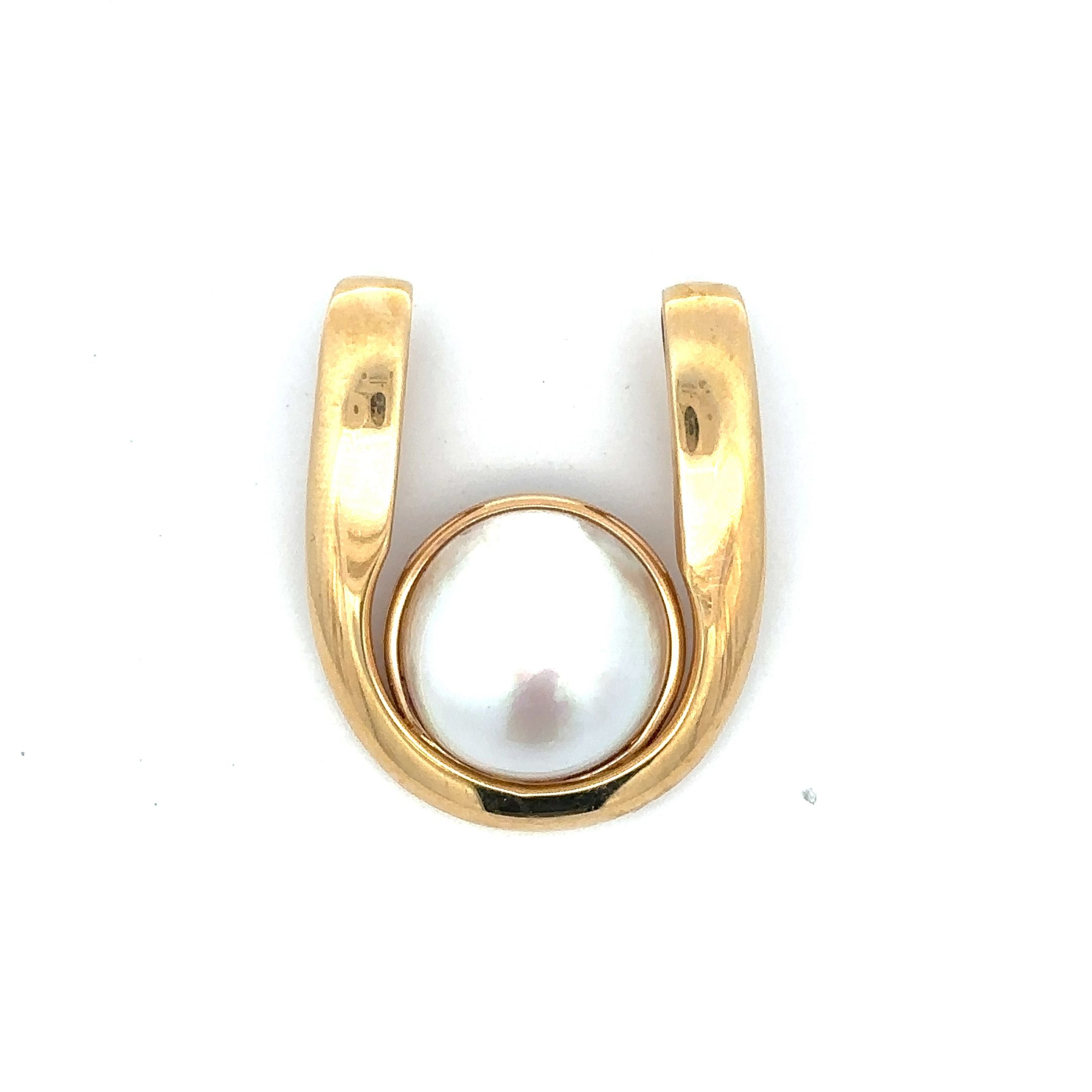 -E-14kt Yellow Gold Mabe Pearl