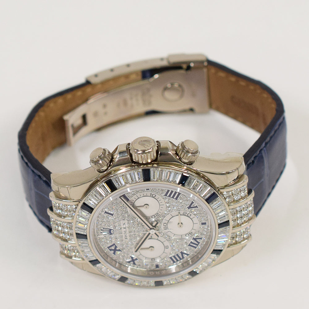 Daytona Diamond/Sapphire Case Pave Diamond Dial White Gold 116599 12SA ZER