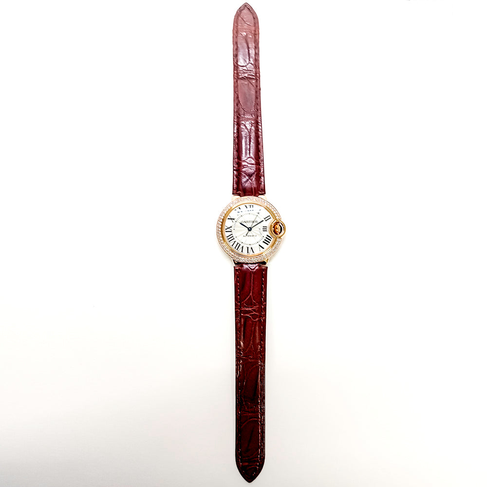 Ballon Bleu 33mm Diamond Bezel Rose Gold WE902036