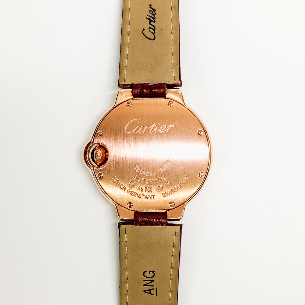 Ballon Bleu 33mm Diamond Bezel Rose Gold WE902036