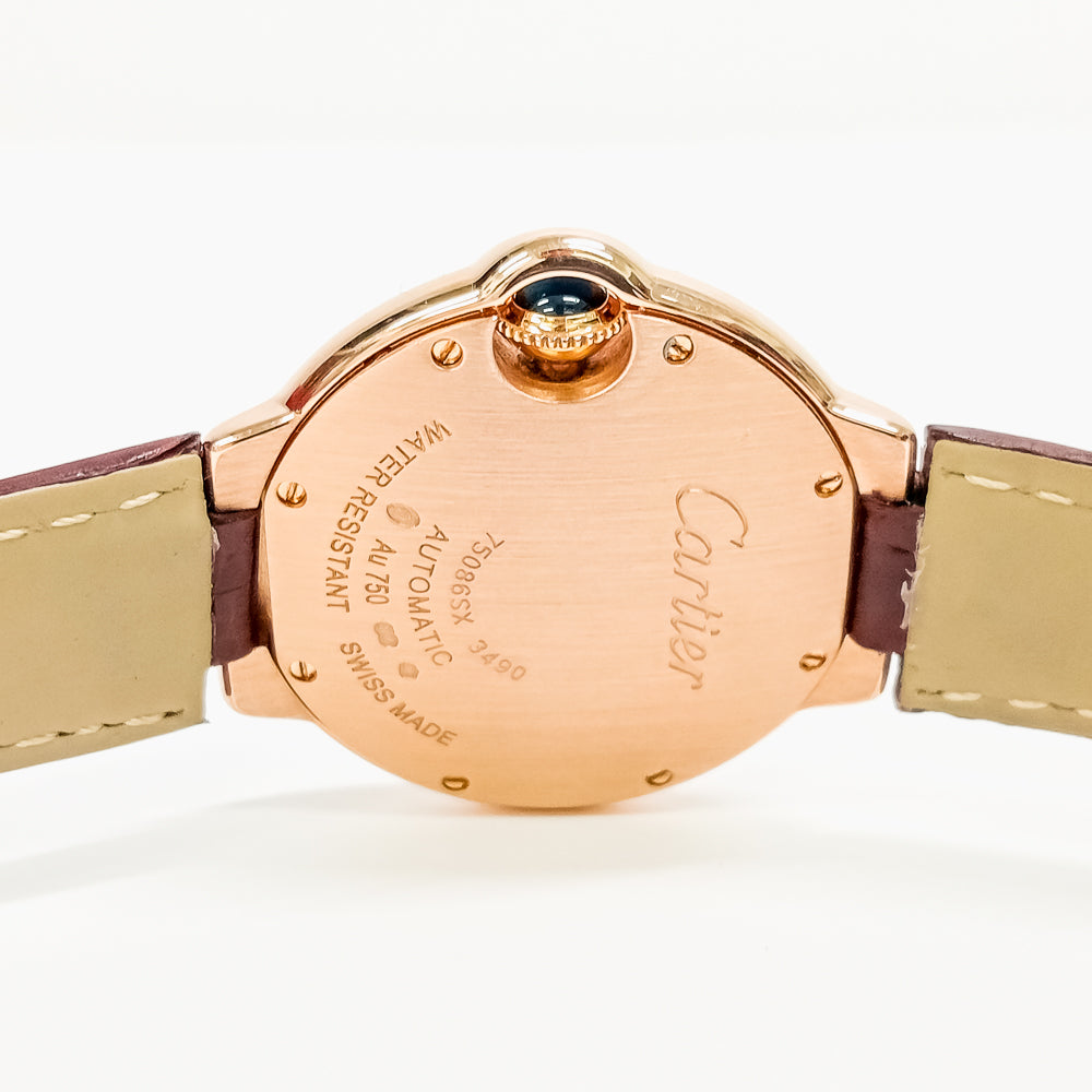 Ballon Bleu 33mm Diamond Bezel Rose Gold WE902036