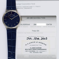 Saxonia Thin 39mm White Gold Manually Winding 205.086