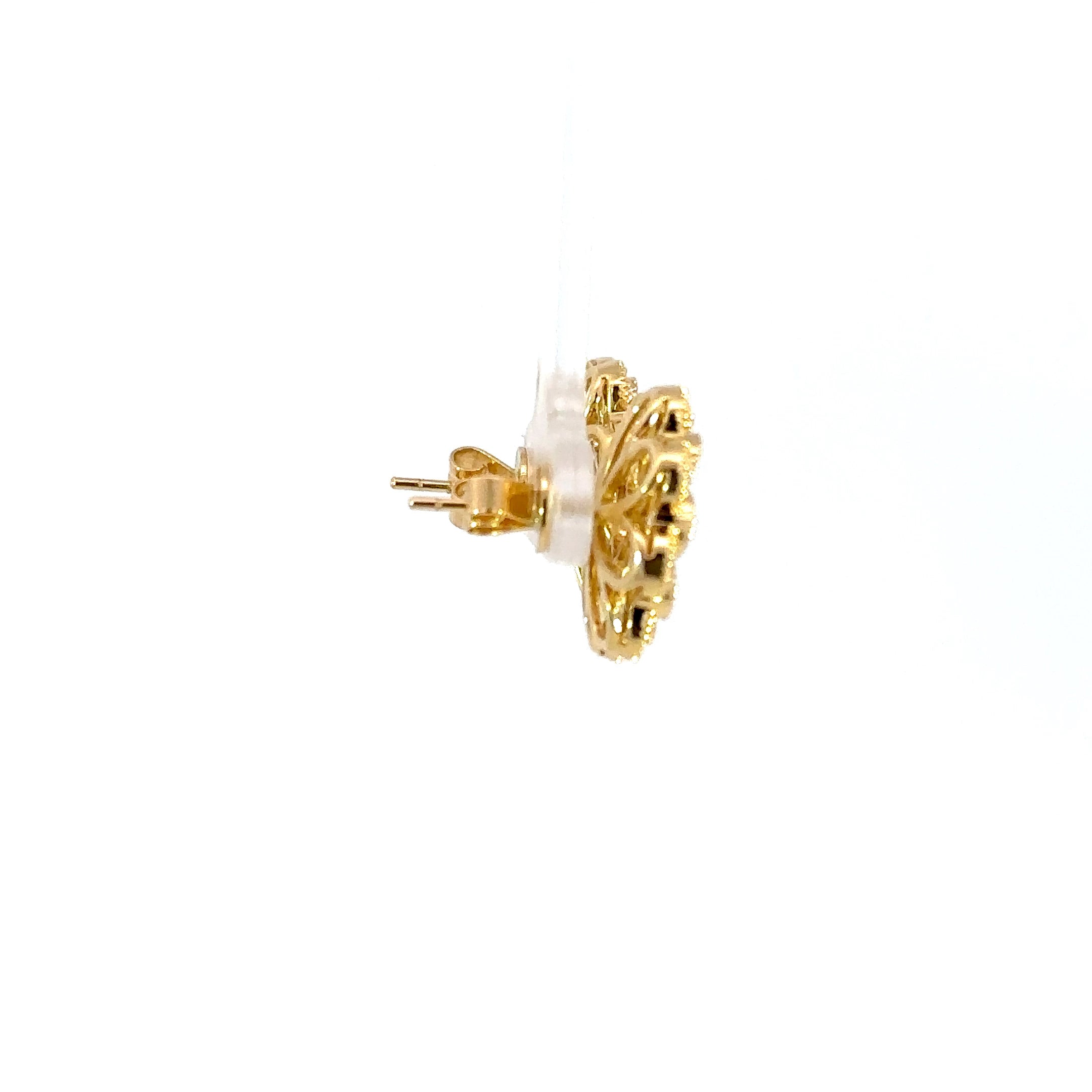 18kt yg Flower Earrings 
with