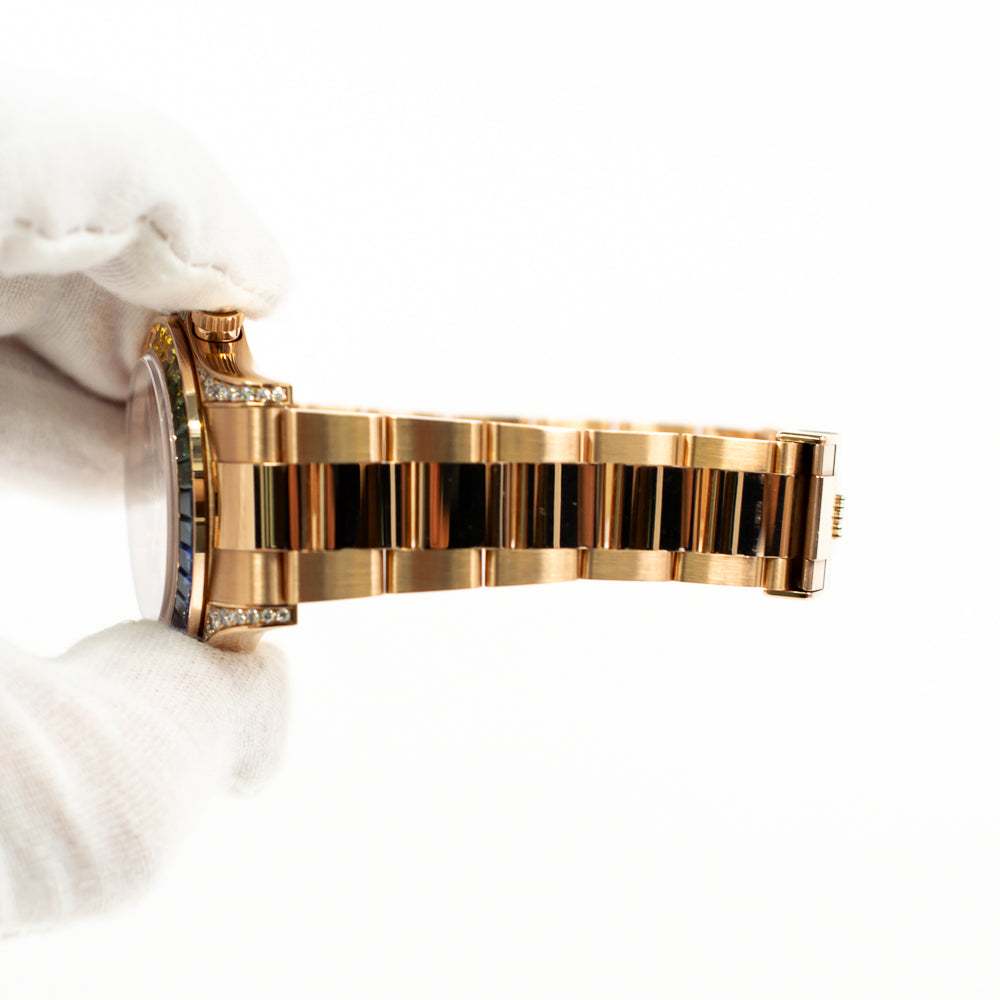 Daytona Rainbow Sapphire Bezel Diamond Lugs and Crown Rose Gold  116595RBOW