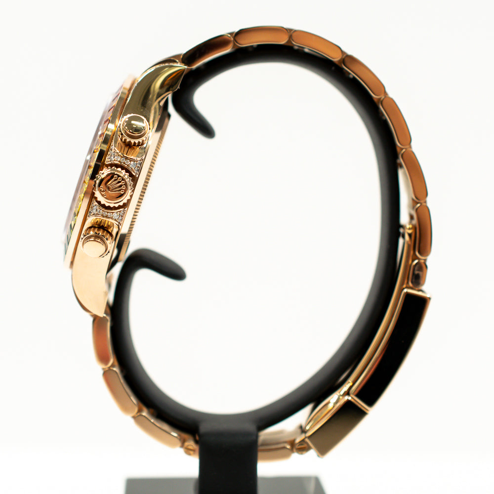 Daytona Rainbow Sapphire Bezel Diamond Lugs and Crown Rose Gold  116595RBOW