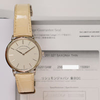 Saxonia Thin 37mm White Gold Manual Winding 201.027
