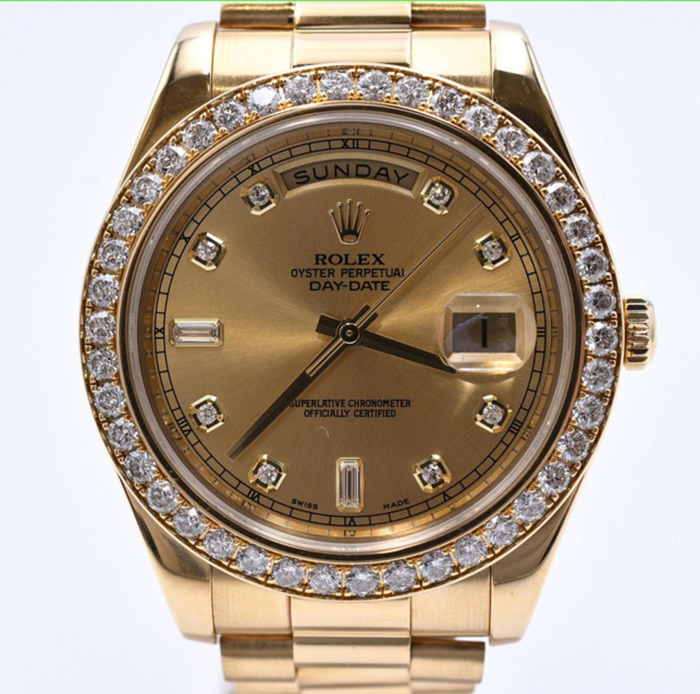 Day-Date President 41mm Diamond Bezel Yellow Gold 218348A
