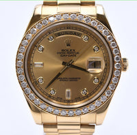 Day-Date President 41mm Diamond Bezel Yellow Gold 218348A