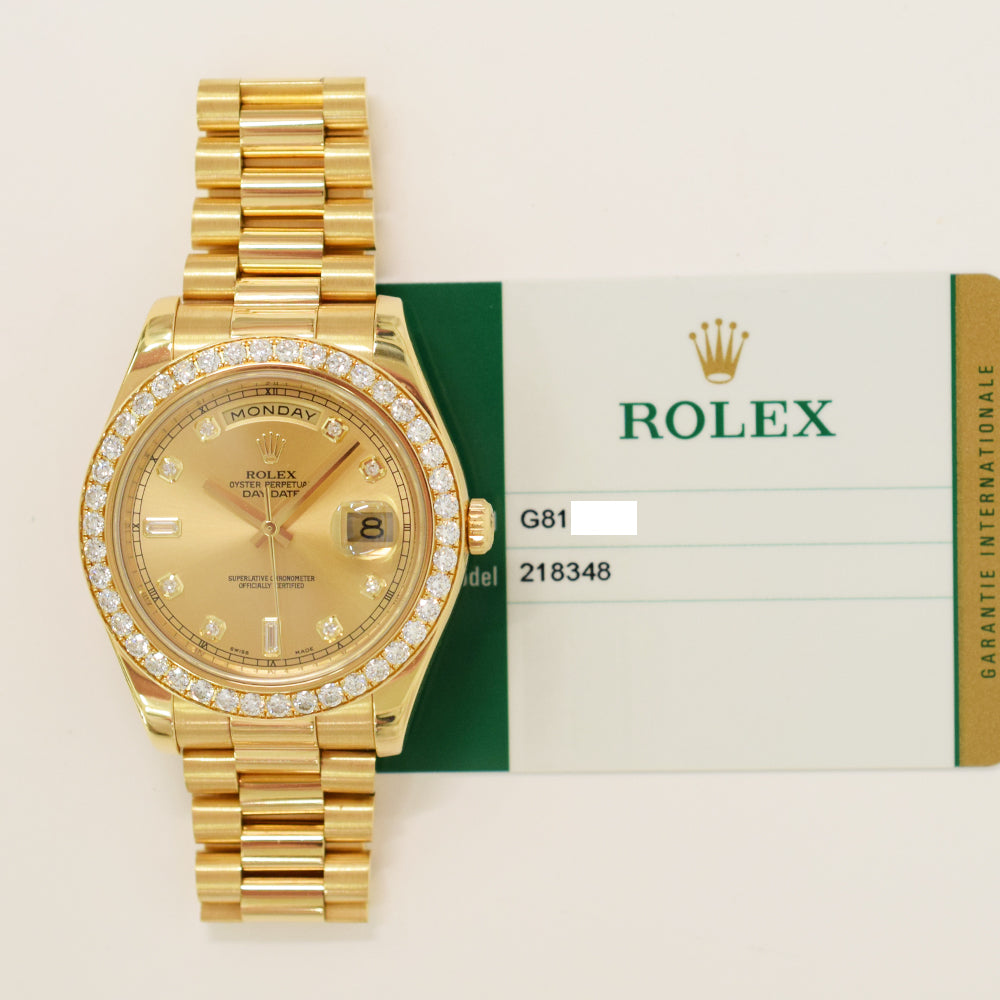 Day-Date President 41mm Diamond Bezel Yellow Gold 218348A