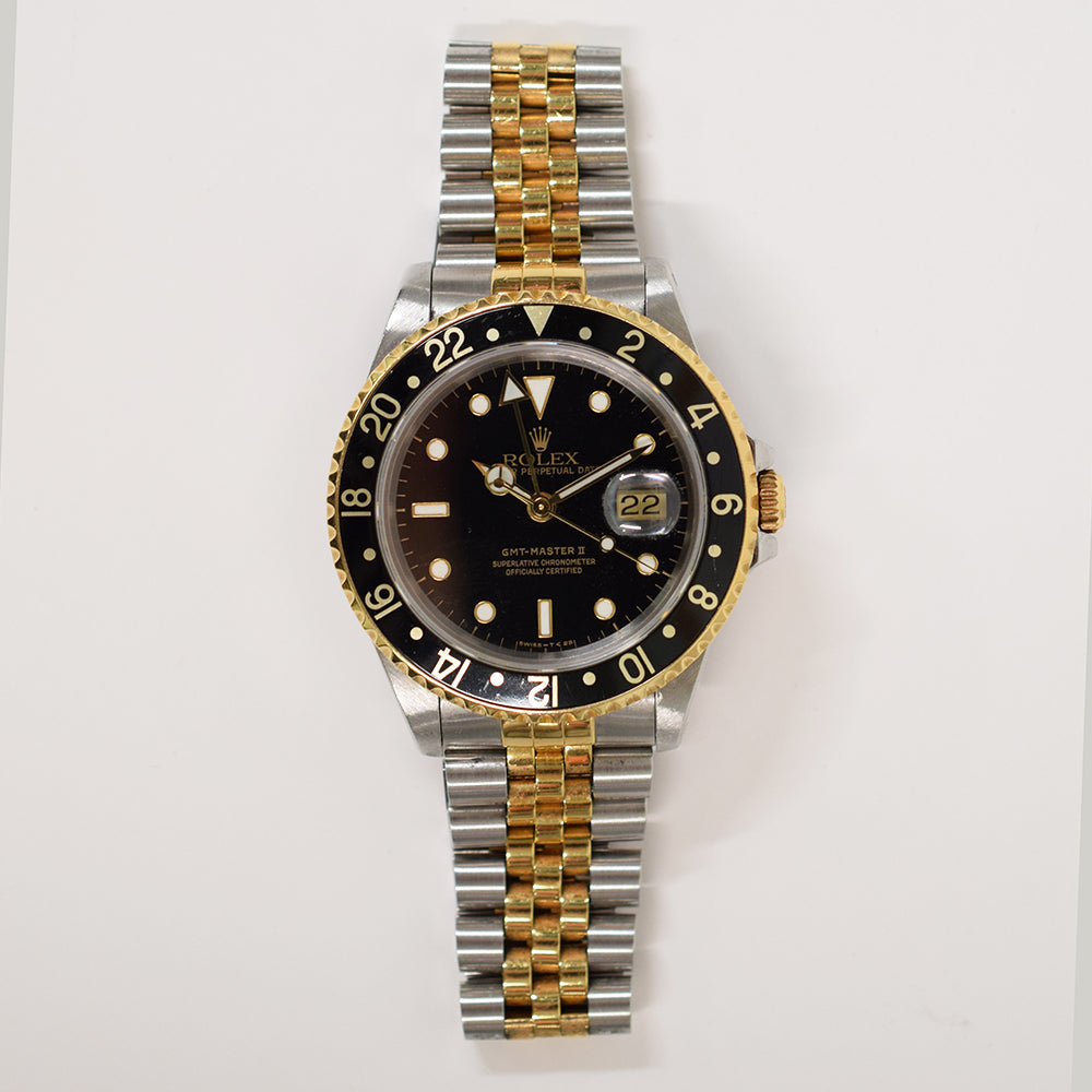 GMT-Master II 40mm Aluminum Bezel Steel and Yellow Gold 16713