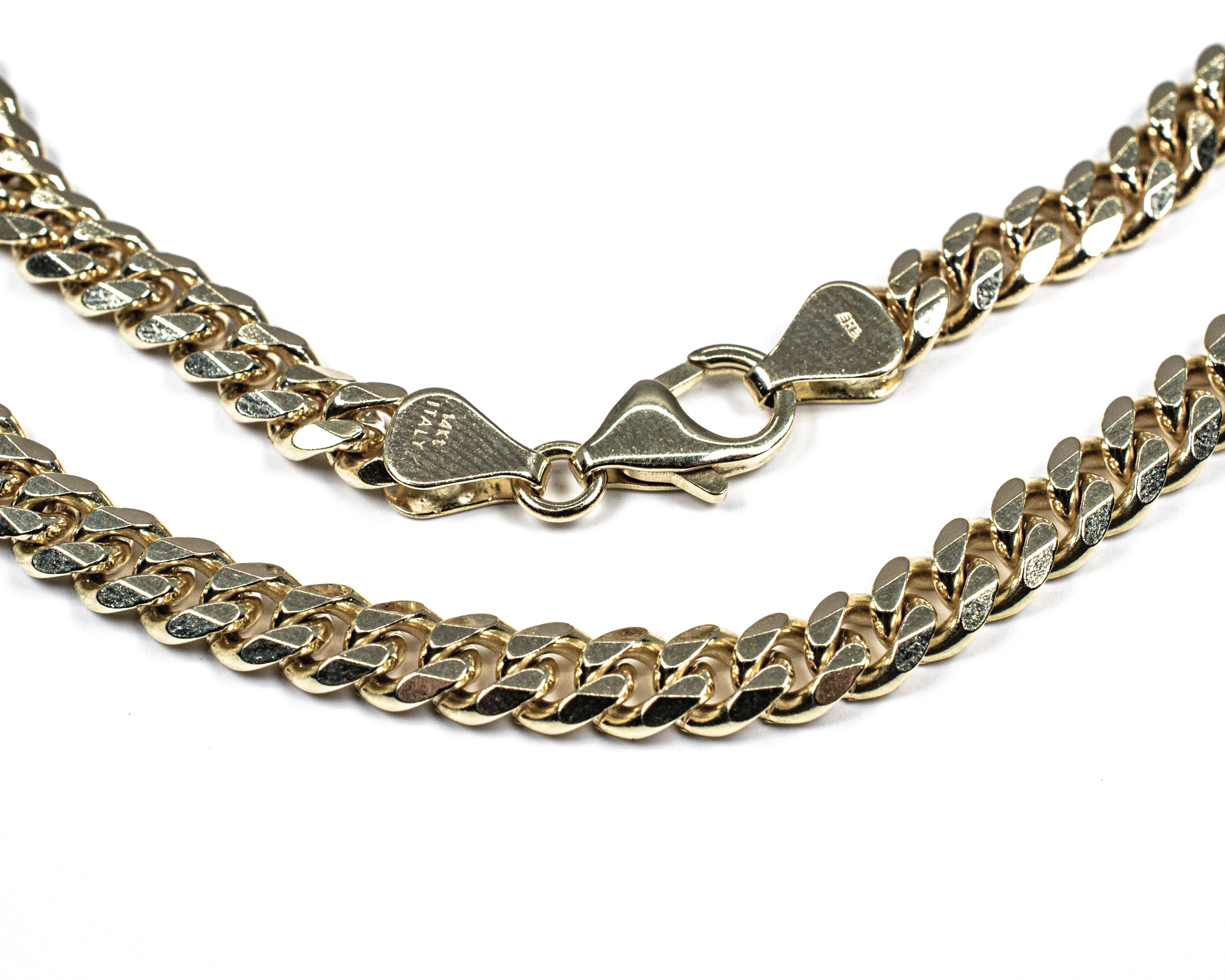 14kt Yellow Gold 7mm 24" Small Cuban Link Chain