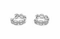 14kt White Gold Scalloped Huggie Style Diamond Earrings