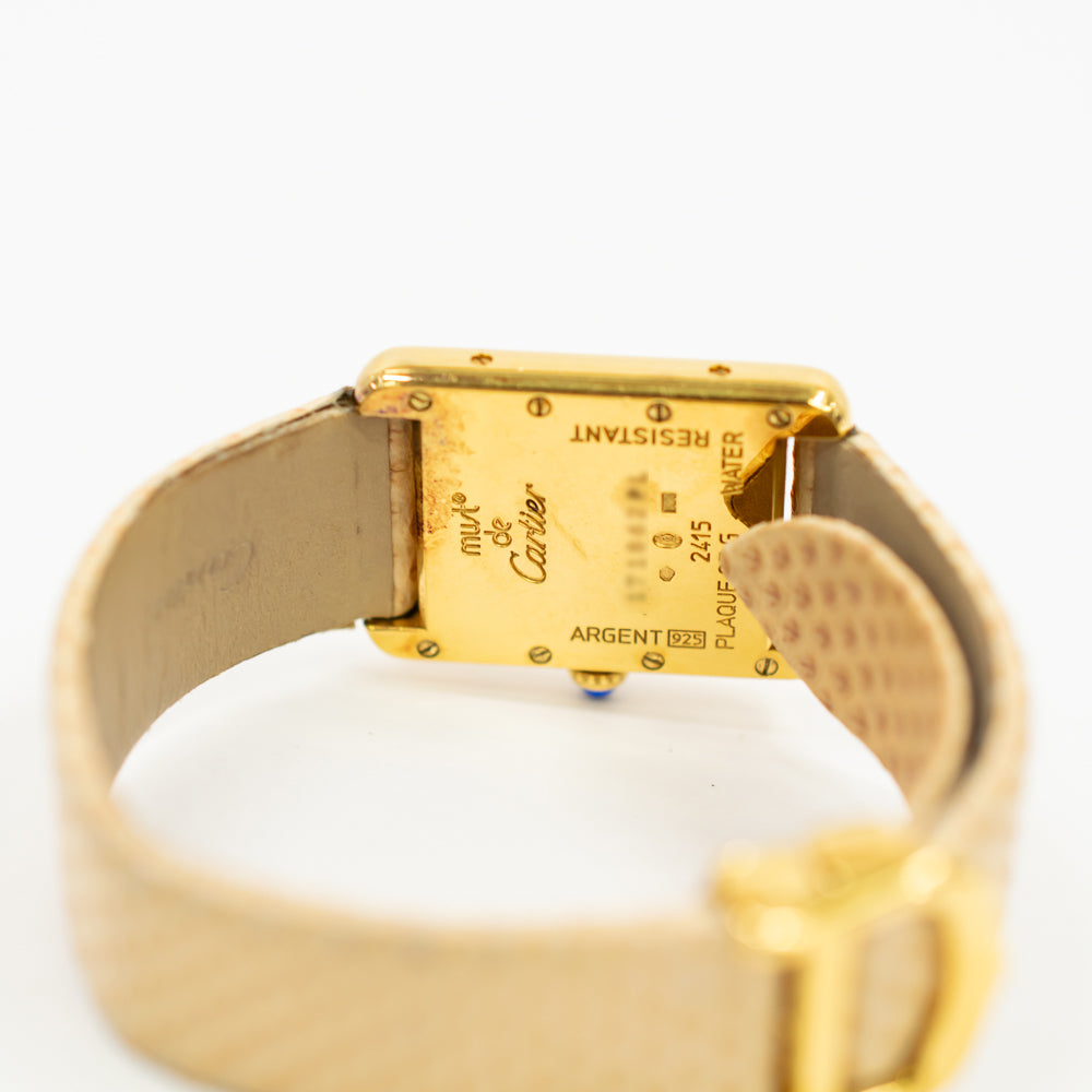 Cartier Tank Must Vermeil Aquarino Quartz Gold-plated Silver - Limited Edition - 29mm x 22mm W1018687