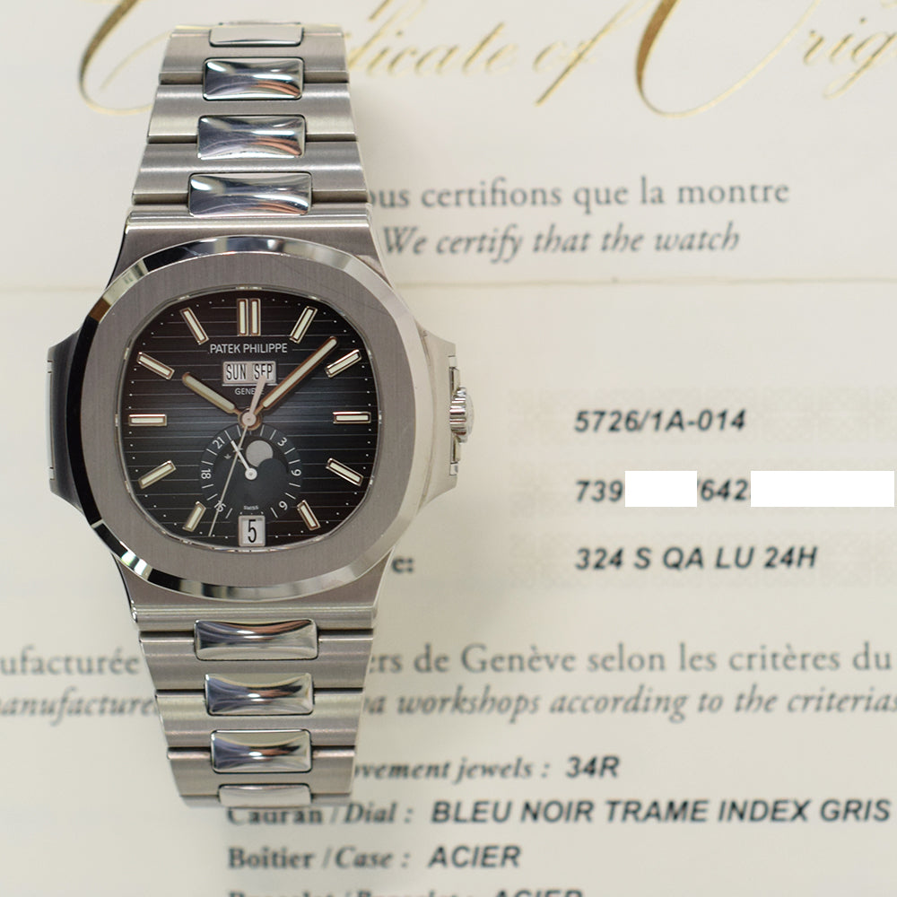 Nautilus Annual Calendar Moon Phase 40.5mm Stainless Steel  5726/1A-014