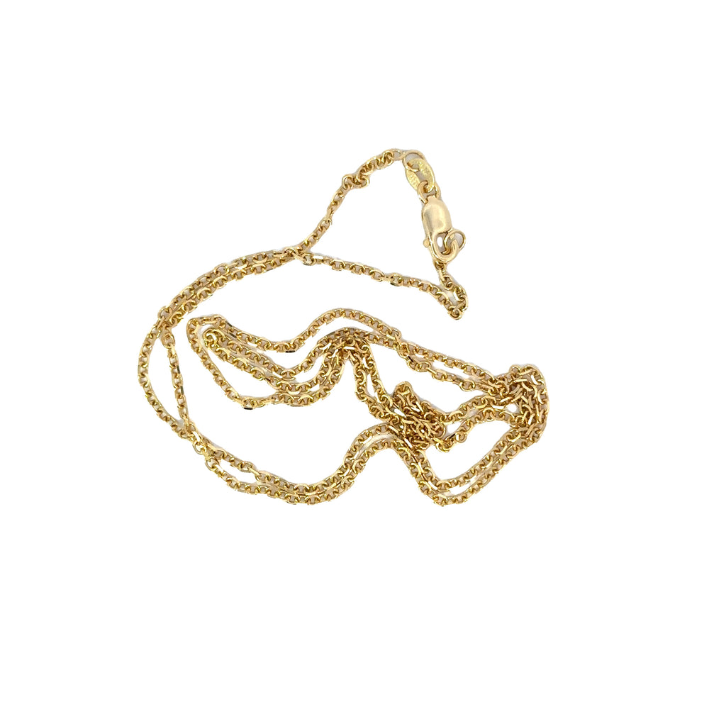 14k yg flat oval cable link ch