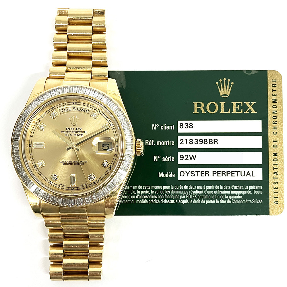 Day-Date II 41mm Diamond Bezel Yellow Gold 218398BR