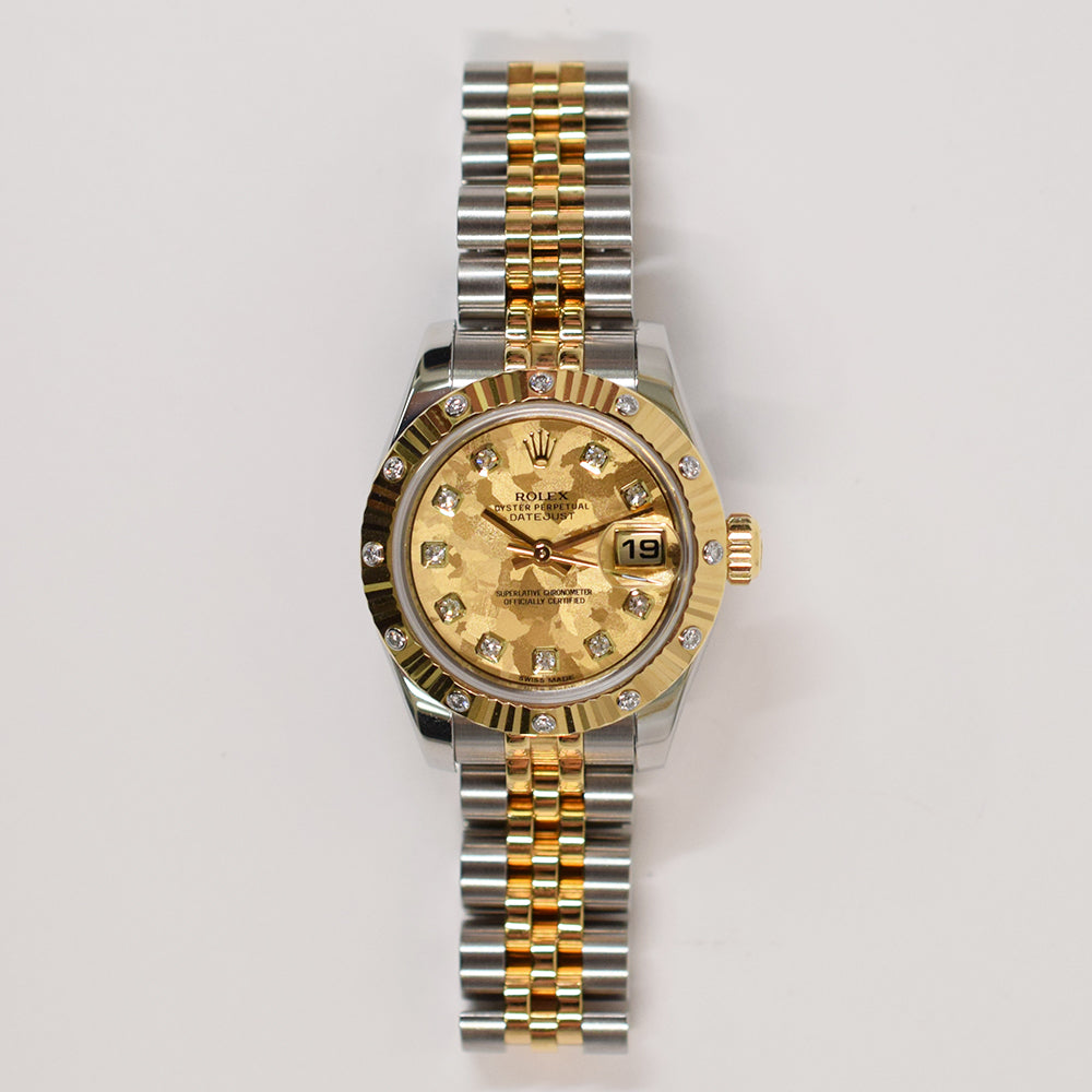 Lady-Datejust 26mm Steel and Yellow Gold Diamond-set Bezel 179313G