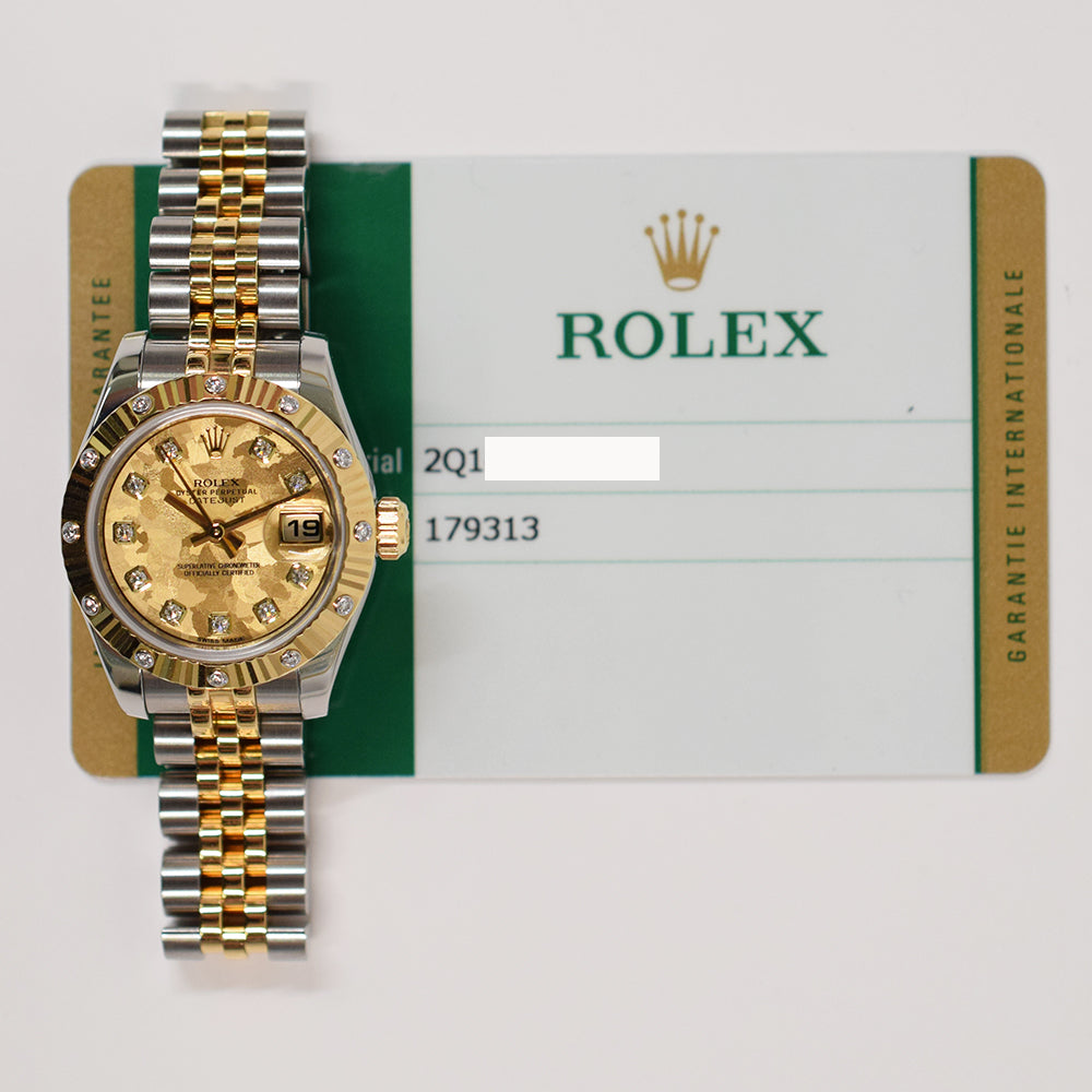 Lady-Datejust 26mm Steel and Yellow Gold Diamond-set Bezel 179313G