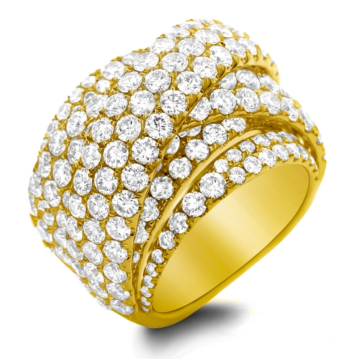 18kt Tri-Color Gold Bypass Diamond Fashion Ring